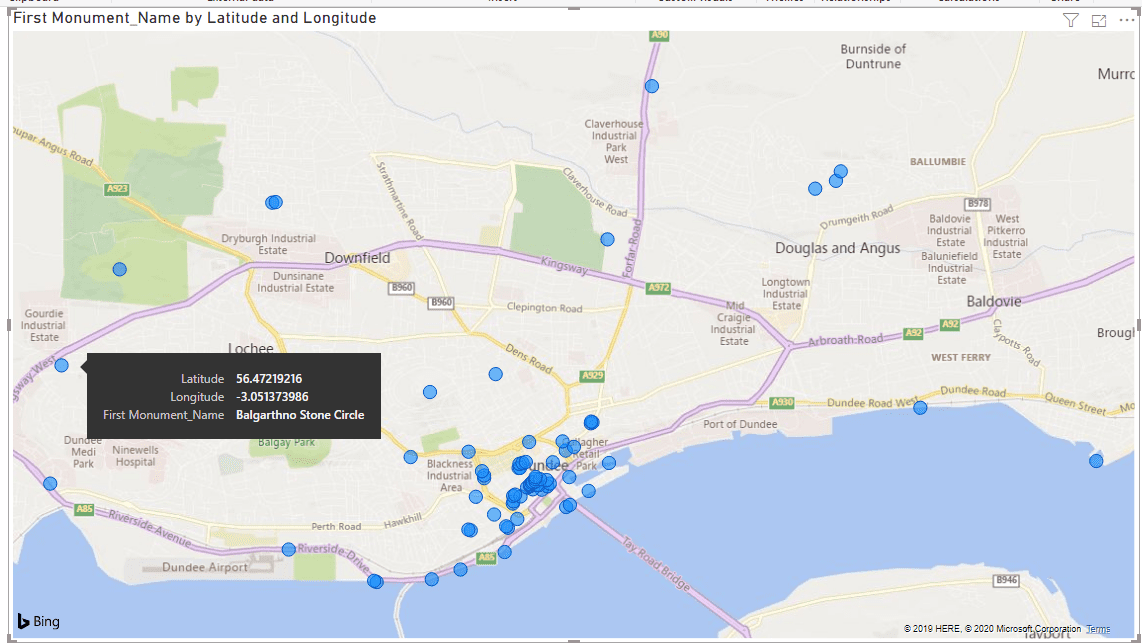 Easy – Plotting items on a map using Power BI