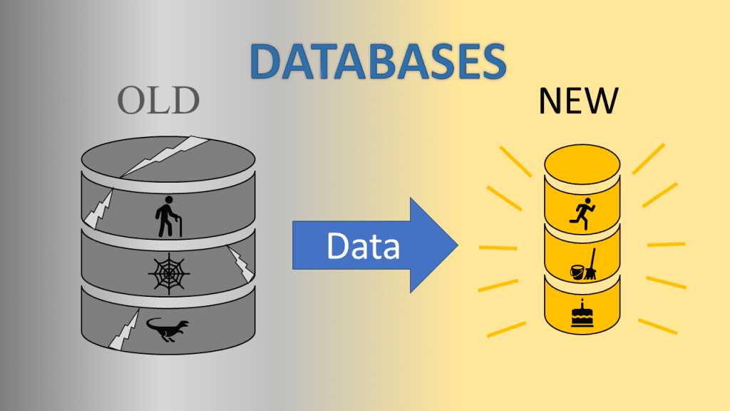 Database migration - move data from an old database to a new database