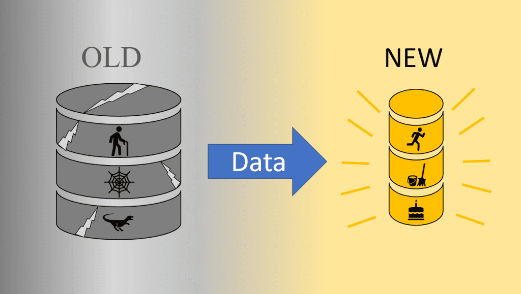 Database migration - A data analyst can help move data from an old database to a new database